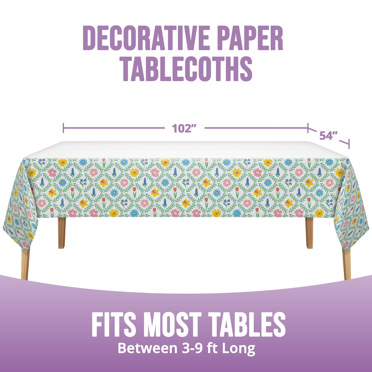 Easter Meadow Plastic Tablecover 54" x 96"