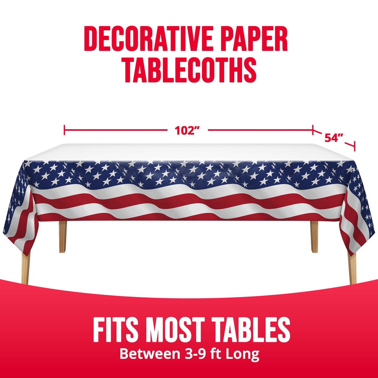 Flag Flair Plastic Tablecover 54" x 96"