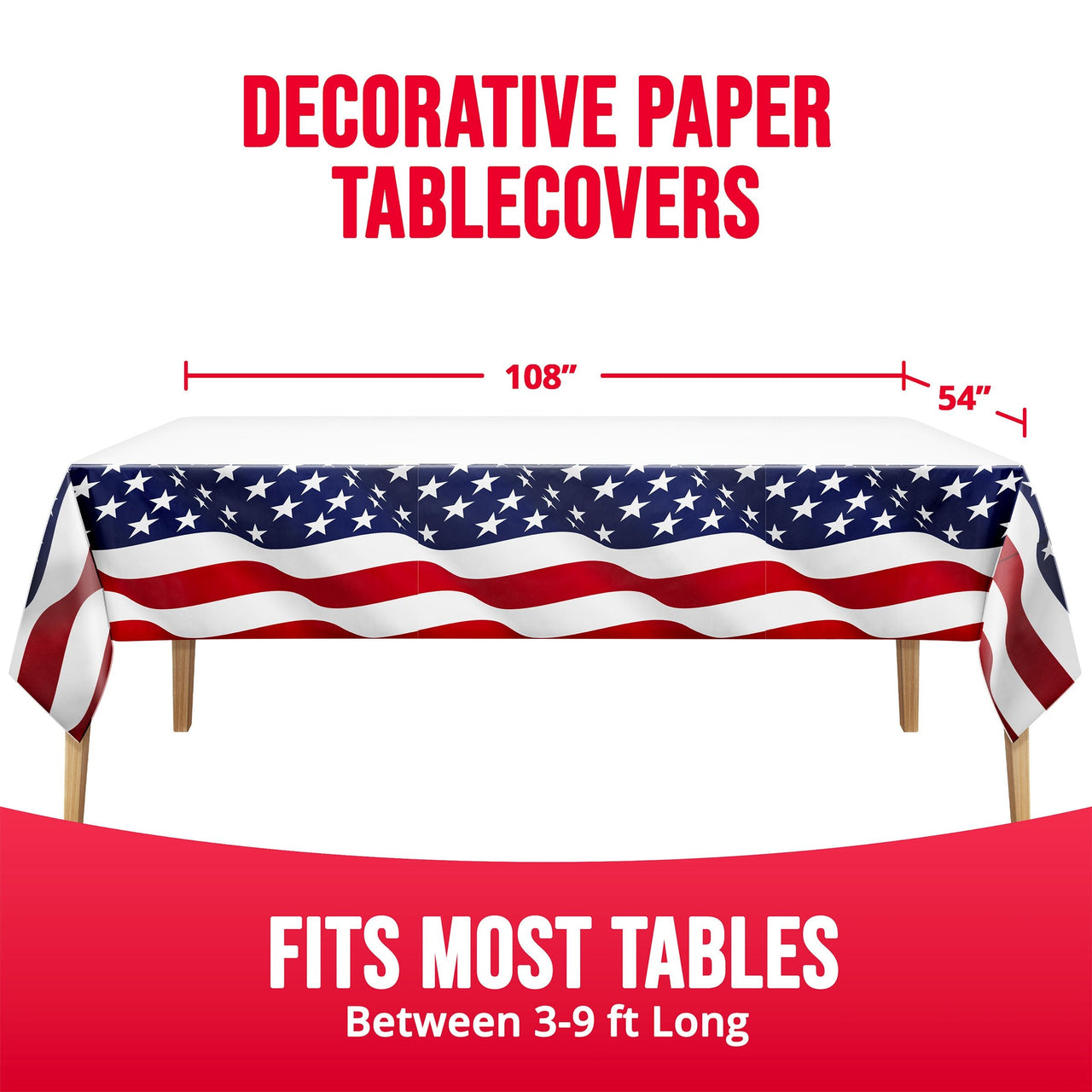 Flag Flair Plastic Tablecover 54" x 96"