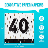Golden Wishes 40th Luncheon Napkins (16/Pkg)