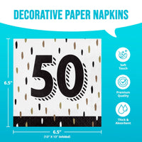 Golden Wishes 50th Luncheon Napkins (16/Pkg)