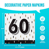 Golden Wishes 60th Luncheon Napkins (16/Pkg)