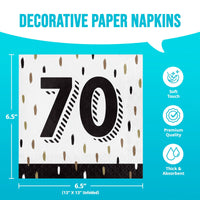 Golden Wishes 70th Luncheon Napkins (16/Pkg)