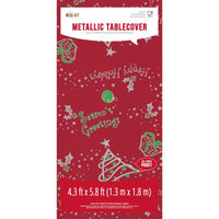 Metallic Printed Christmas Plastic Table Cover