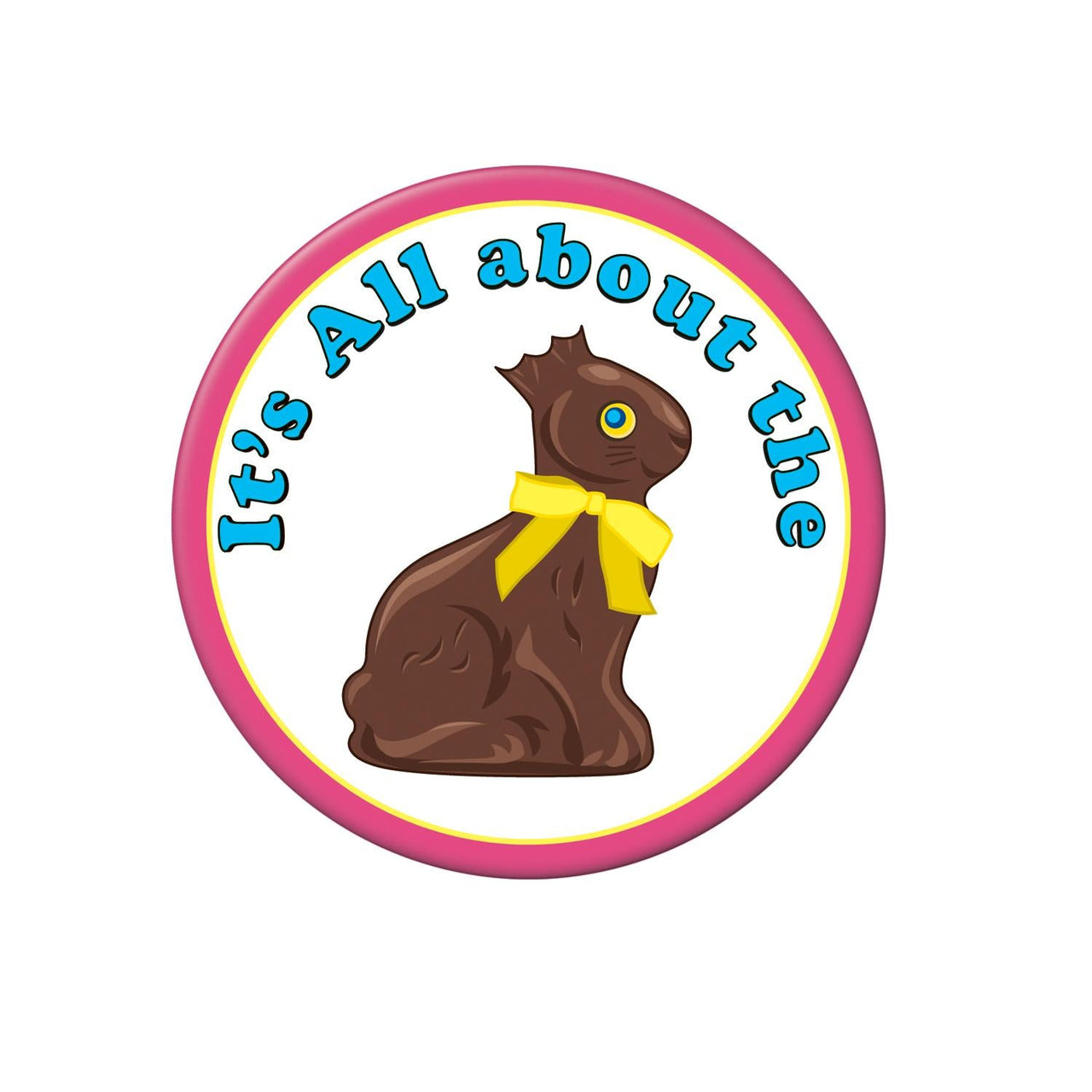 Easter Chocolate Bunny Button - Bulk 12 Pack
