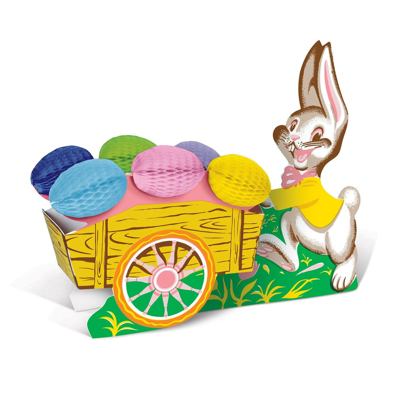Vintage Easter Bunny with Cart Decoration - Bulk 12 Pack