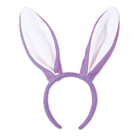 Easter Soft-Touch Bunny Ears - lavender/white - Bulk/12 Bunny Ears