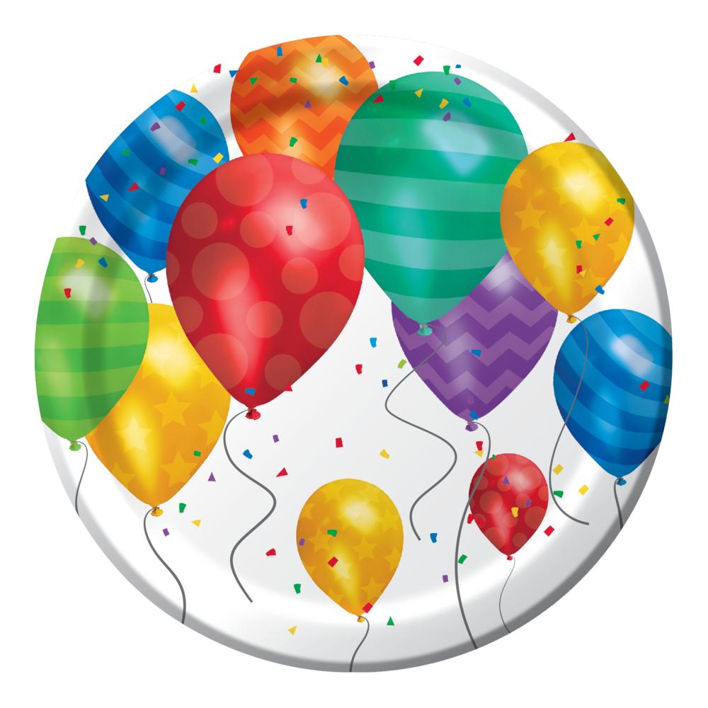 96 pc Bulk Balloon Blast 7 inch Dessert Plate