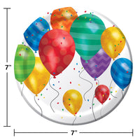 96 pc Bulk Balloon Blast 7 inch Dessert Plate