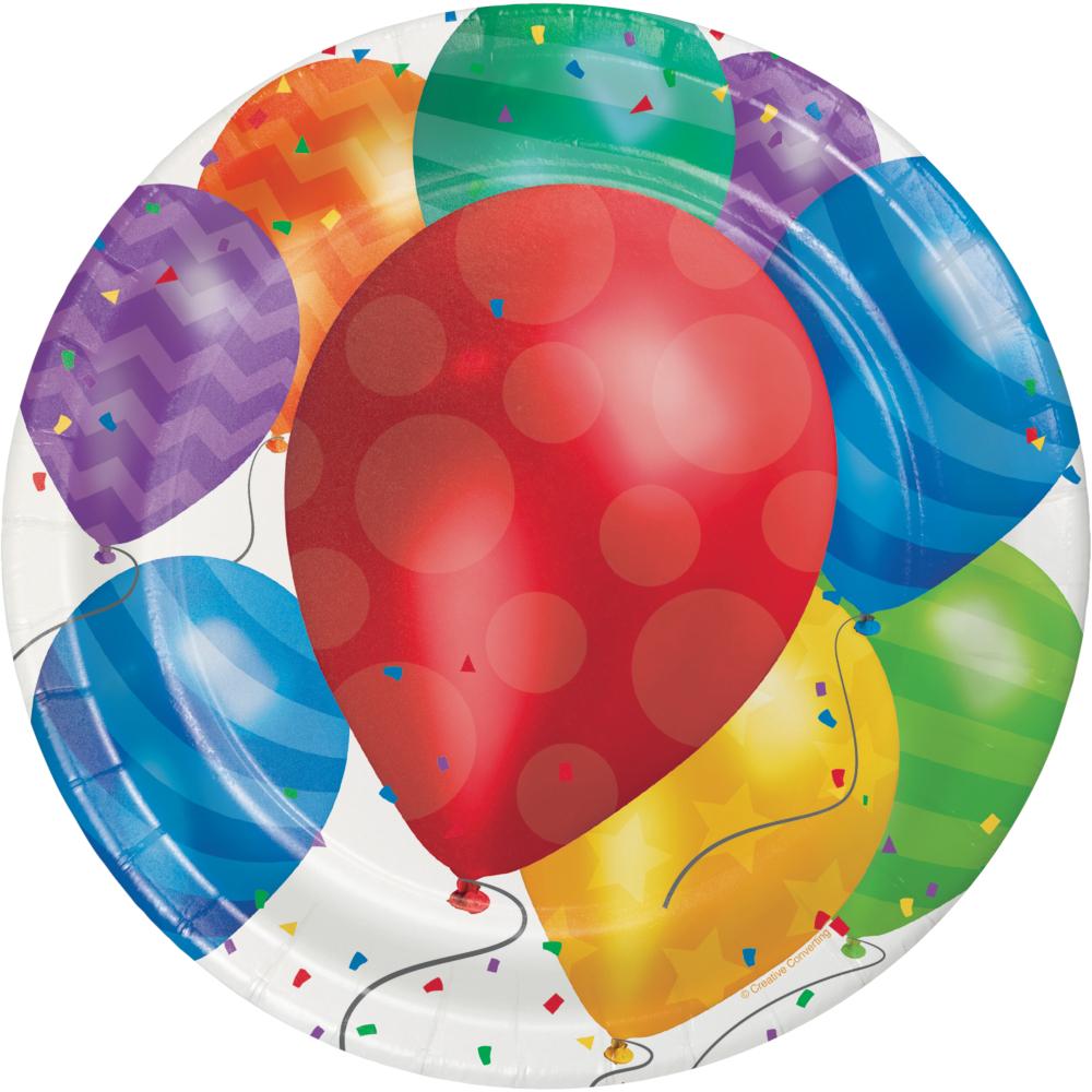 96 pc Bulk Balloon Blast 9 inch Dinner Plate