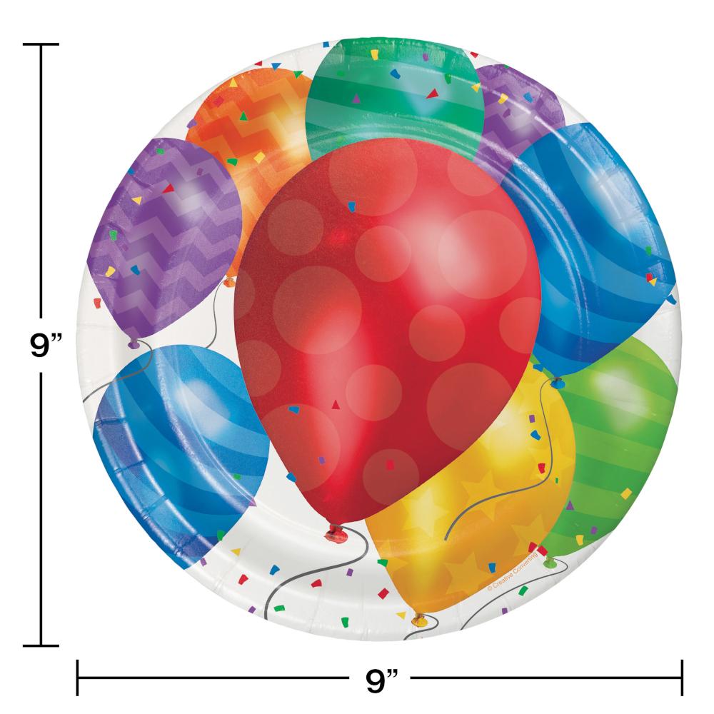 96 pc Bulk Balloon Blast 9 inch Dinner Plate