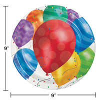 96 pc Bulk Balloon Blast 9 inch Dinner Plate