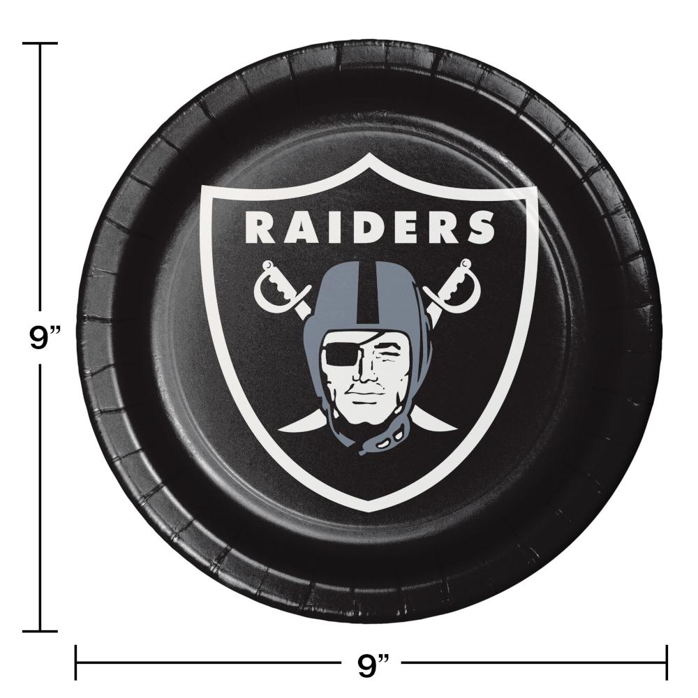Las Vegas Raiders Paper Plates, 8 ct Party Decoration