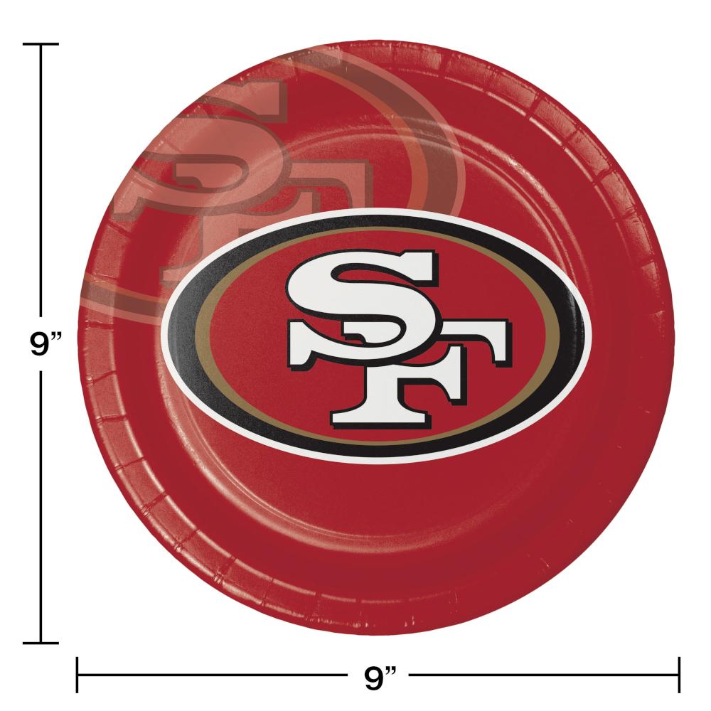 San Francisco 49Ers Paper Plates, 8 ct Party Decoration