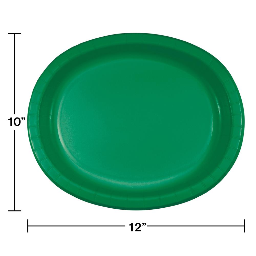 96ct Bulk Emerald Green Sturdy Style Oval Platters