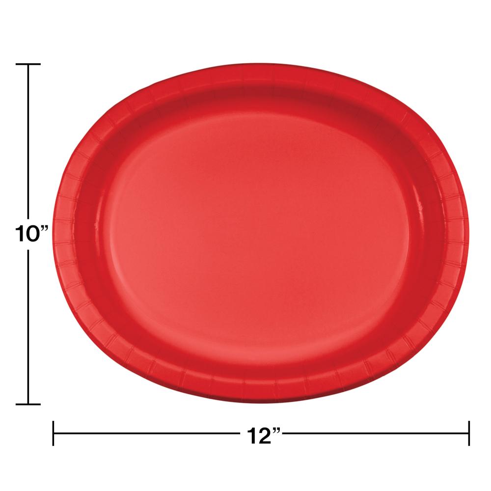 96ct Bulk Classic Red Sturdy Style Oval Platters
