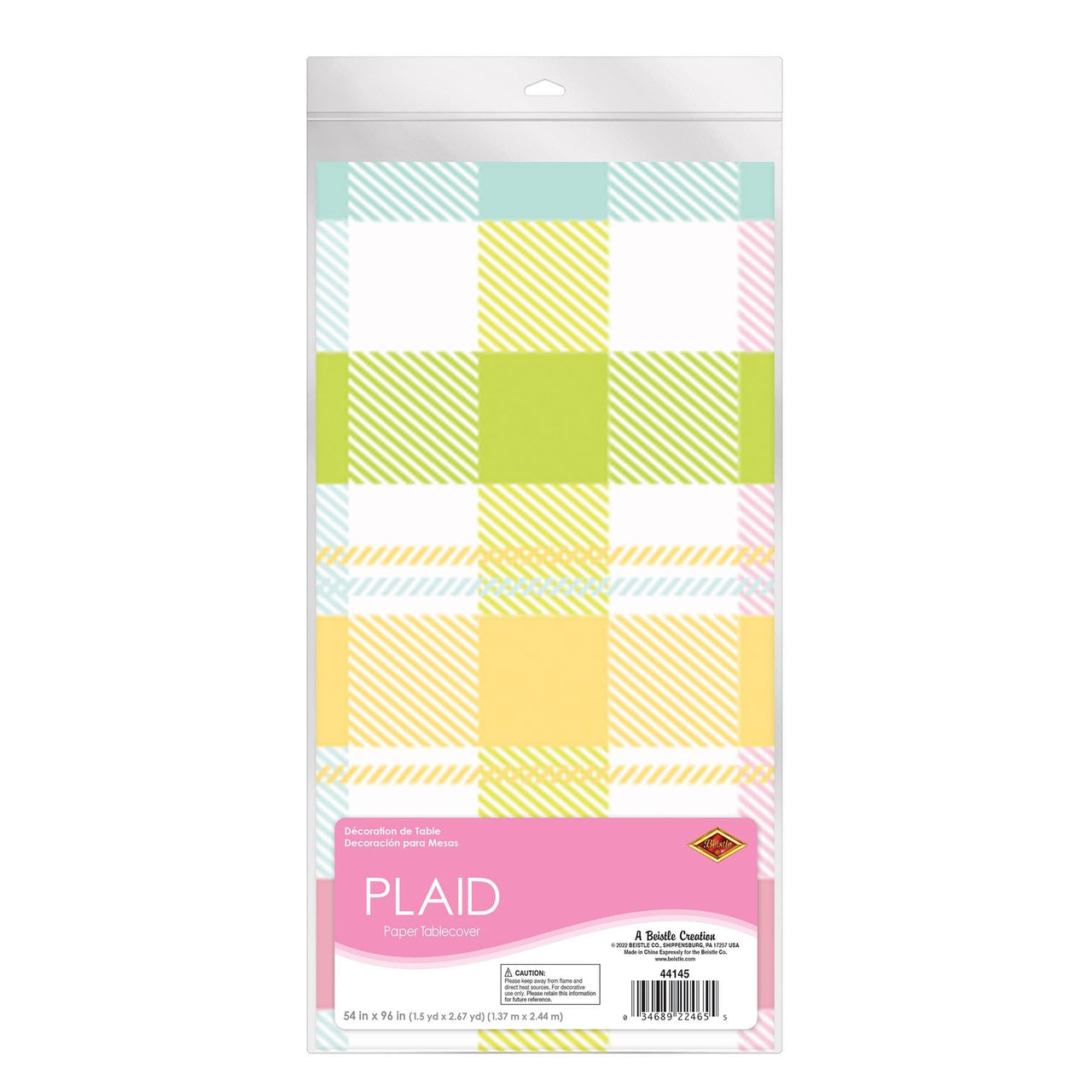 Bulk Plaid Paper Tablecover (12 Pkgs Per Case) by Beistle
