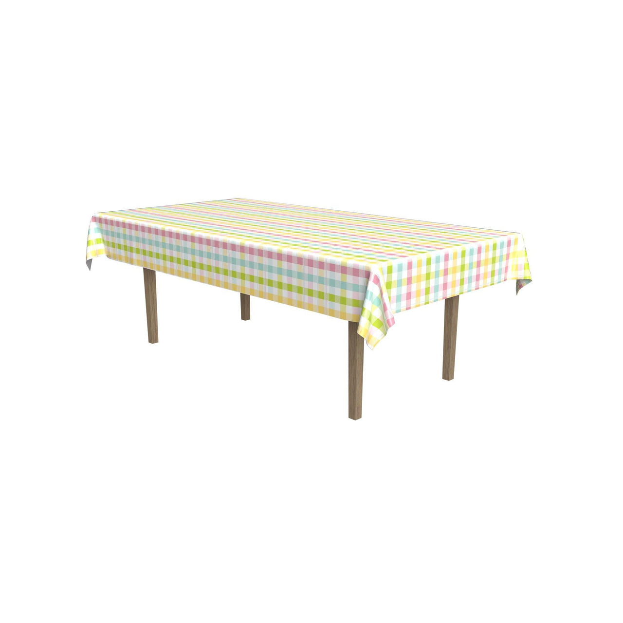Easter Plaid Paper Tablecover - Bulk 12 Pack