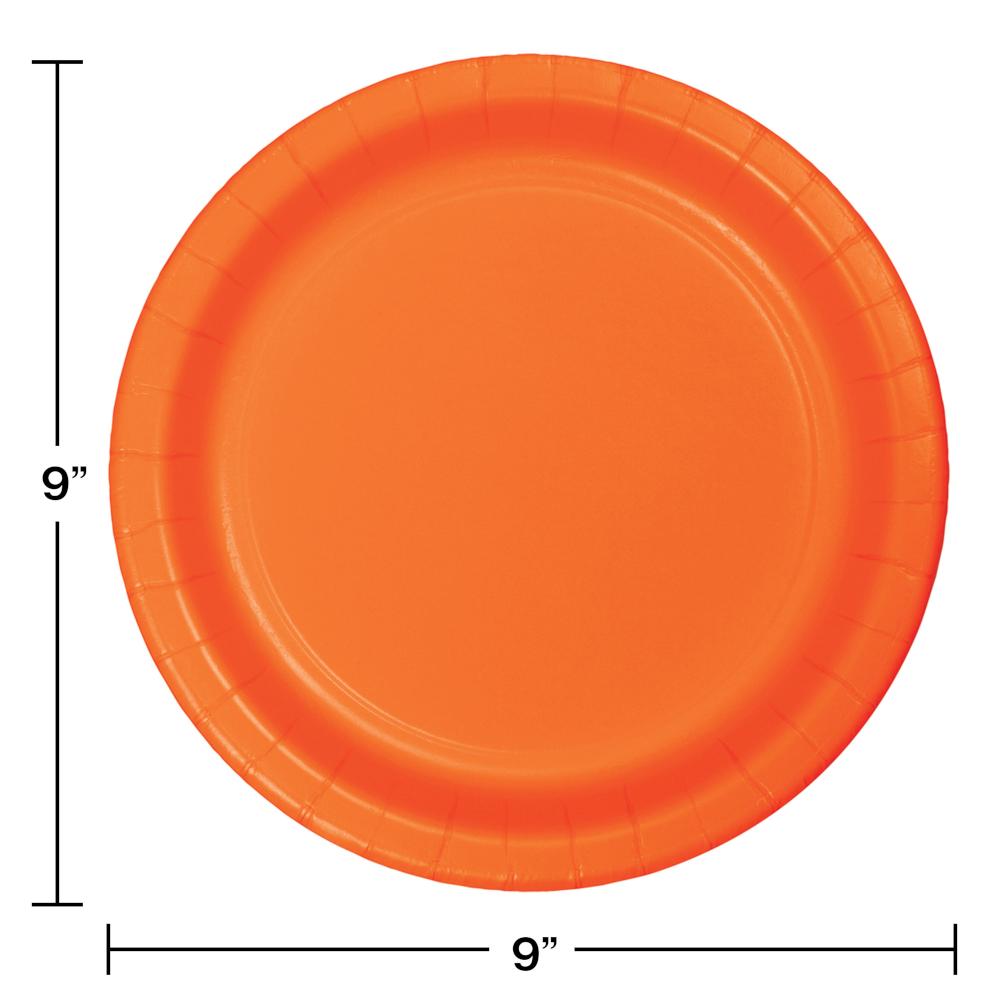 Sunkissed Orange Paper Plates, 24 ct Party Decoration