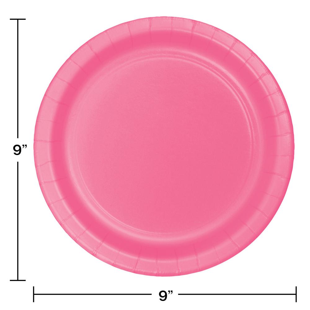 240ct Bulk Candy Pink Sturdy Style Dinner Plates