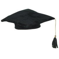 Plush Graduate Graduation Party Cap- Black - Bulk 12 Pack