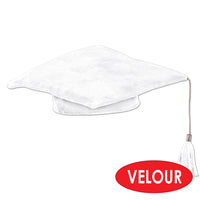 Graduation Party Supplies - Plush Graduate Cap - white