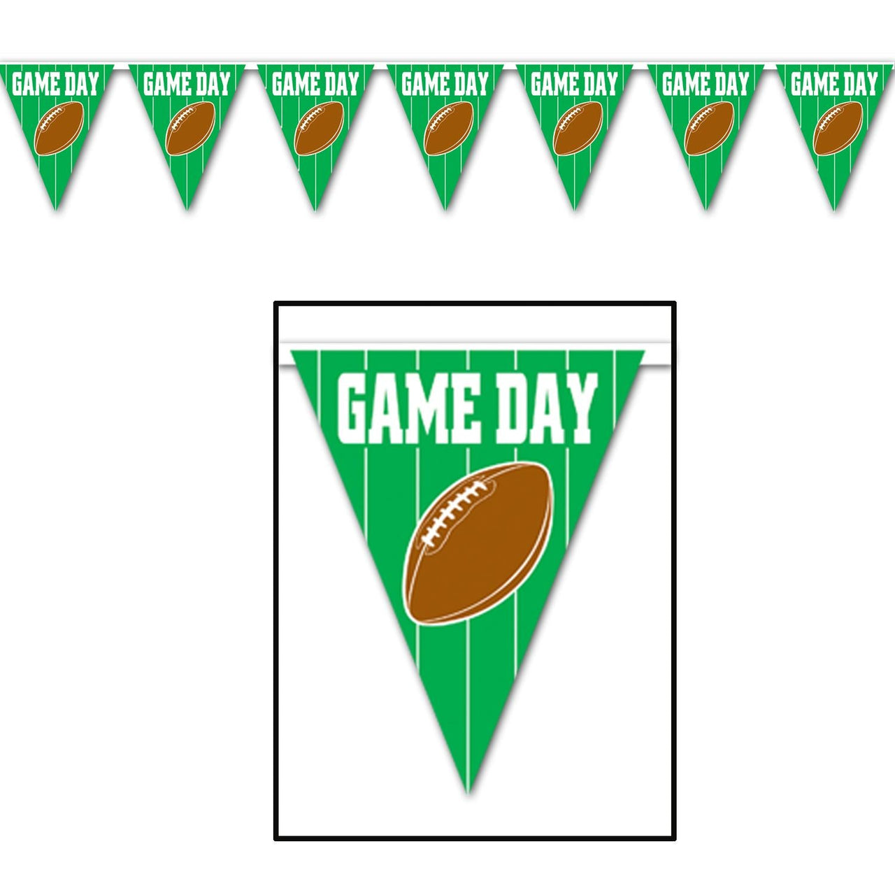 Game Day Football Party Pennant Banner - Bulk 12 Pack