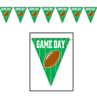 Game Day Football Party Pennant Banner - Bulk 12 Pack