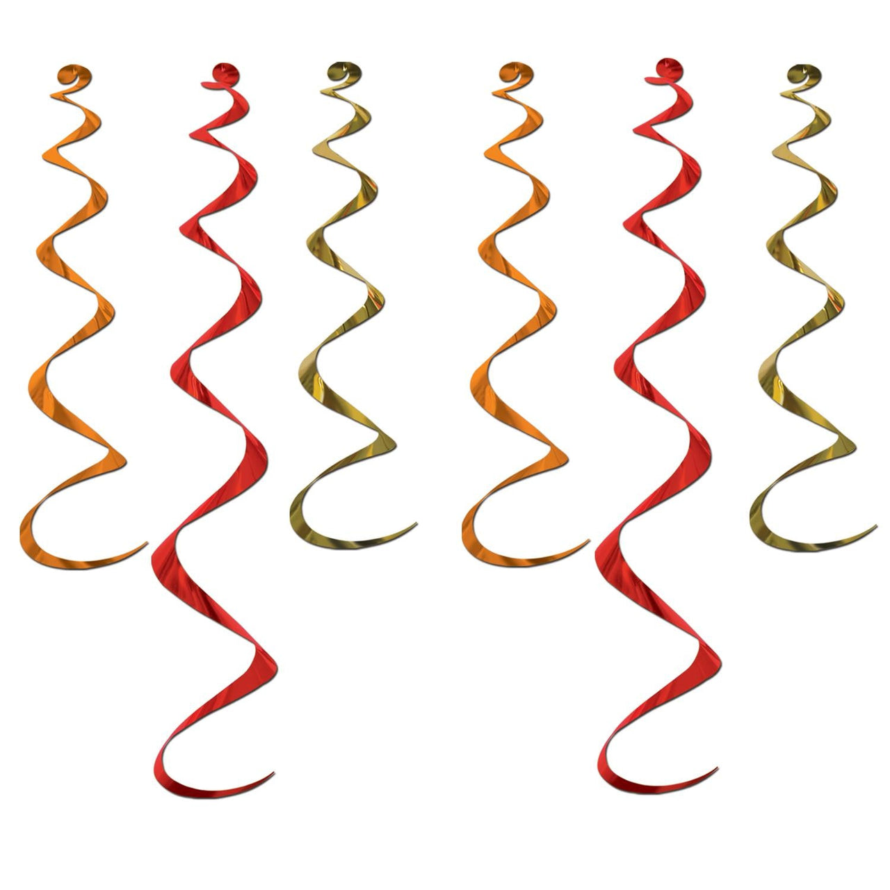 Thanksgiving Twirly Whirlys Asst gold - orange - red - Bulk/36 Whirls