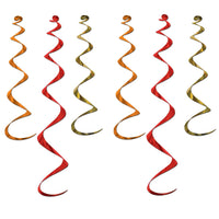 Thanksgiving Twirly Whirlys Asst gold - orange - red - Bulk/36 Whirls