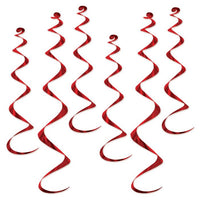 36 Pack Bulk Red Twirly Whirlys Hanging Decorations