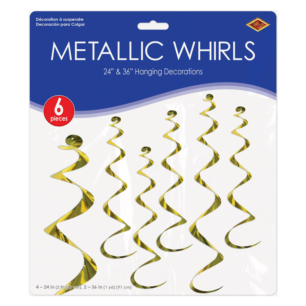 36 Pack Bulk Yellow Twirly Whirlys Hanging Decorations