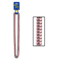 Party Bead Necklaces - Small Round Asst brown/pink - Bulk 72 Pack