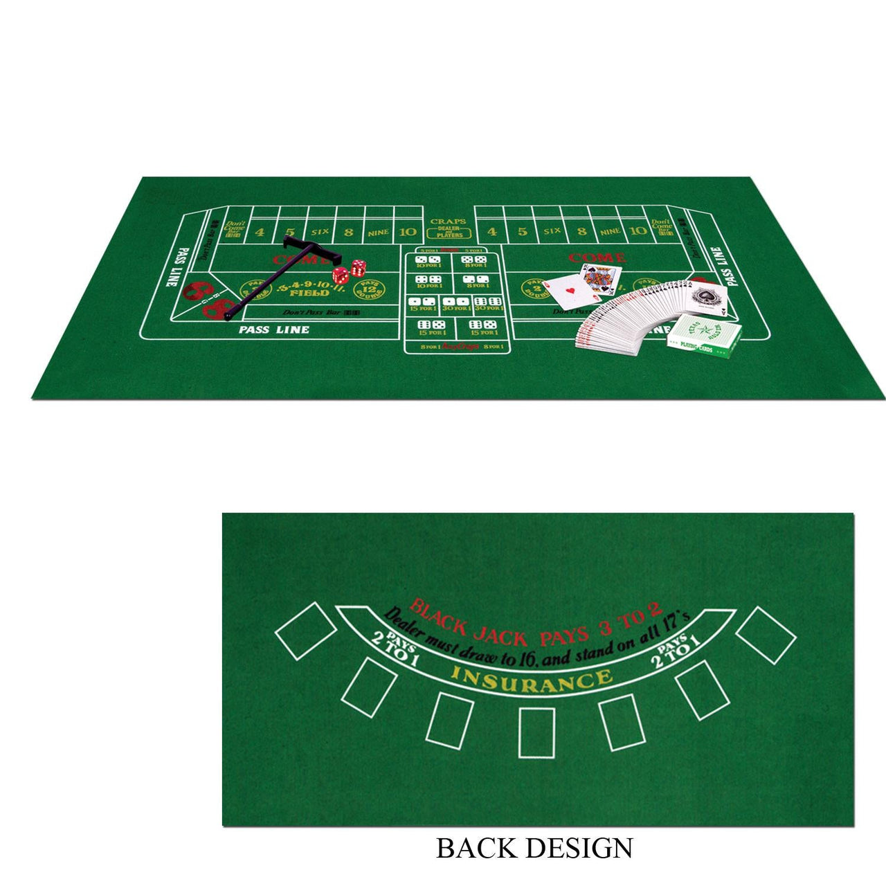 Blackjack/Craps Party Set - Bulk/6 Sets