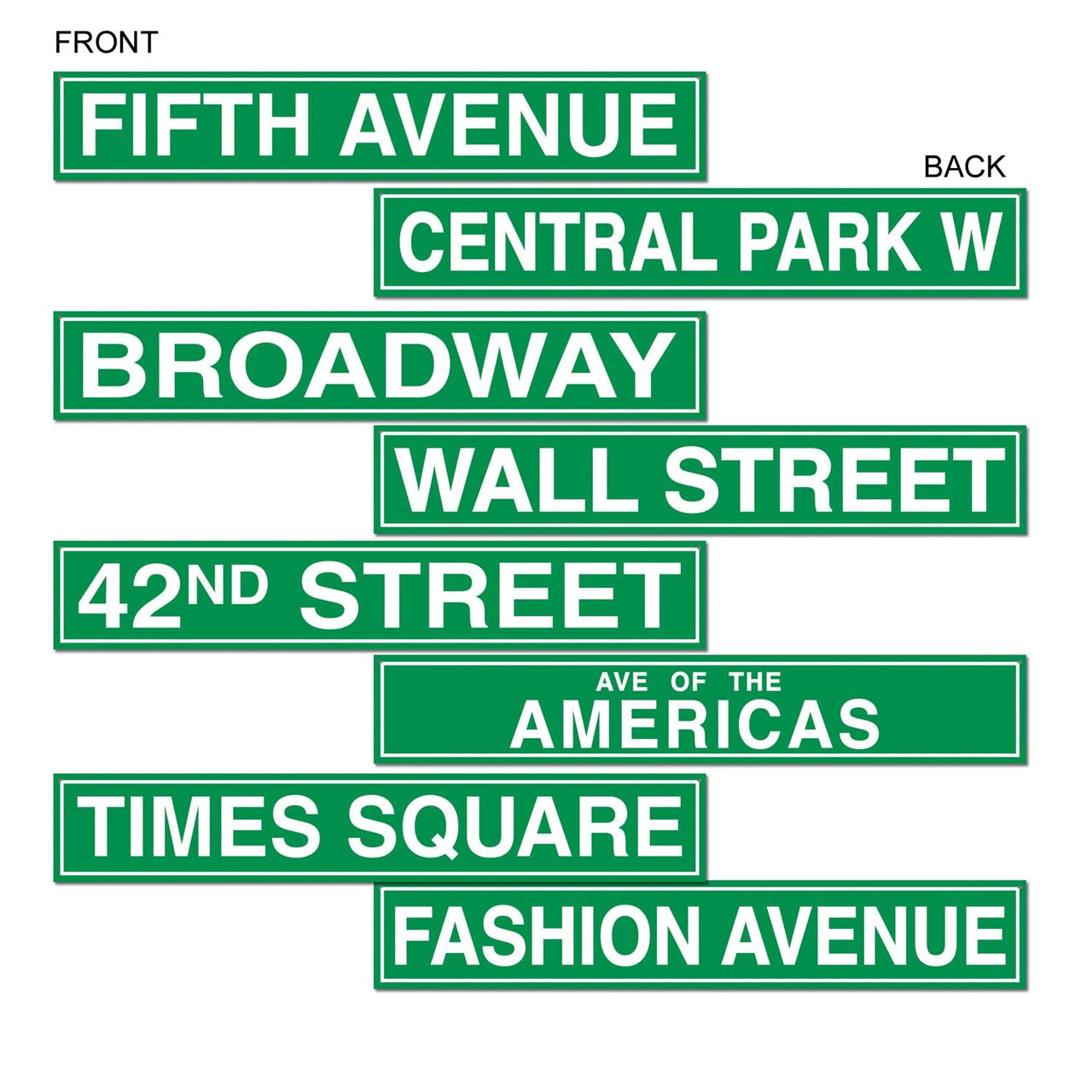 New York City Street Party Sign Cutouts - Bulk 48 Pack