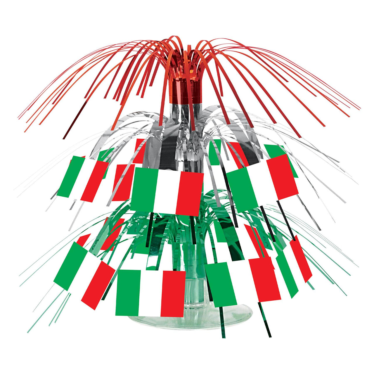 Italian Flag Mini Party Cascade Centerpiece - Bulk 12 Pack