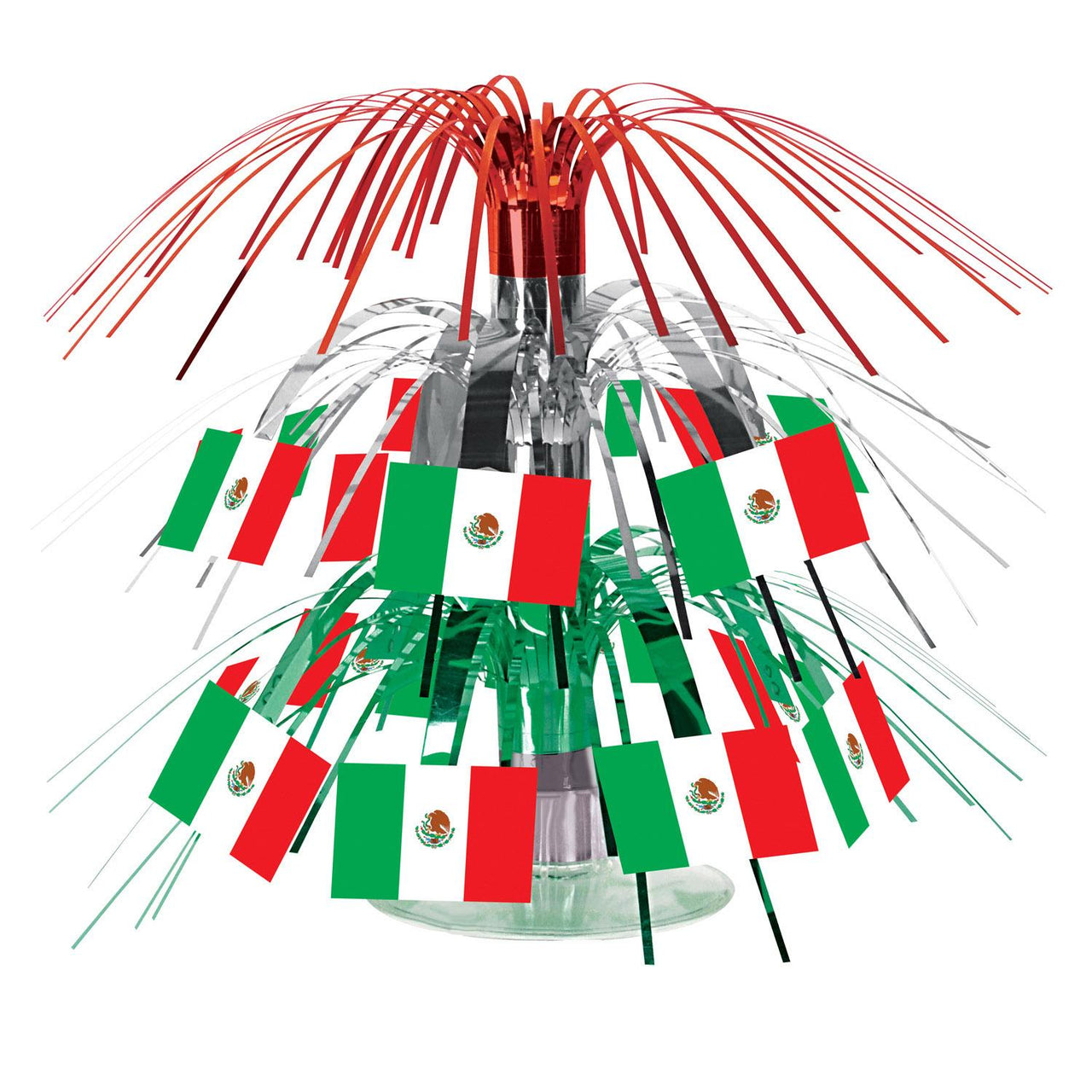 Fiesta Mexican Flag Mini Cascade Centerpiece - Bulk 12 Pack