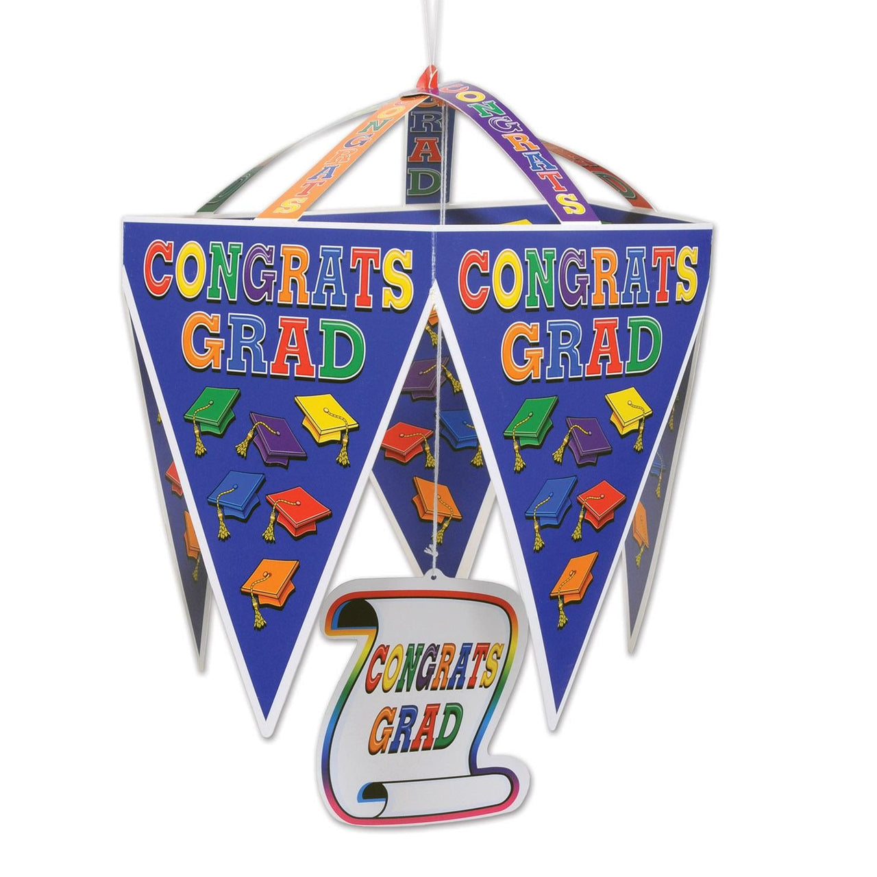 Congrats Grad Graduation Party Pennant Chandelier - Bulk 12 Pack