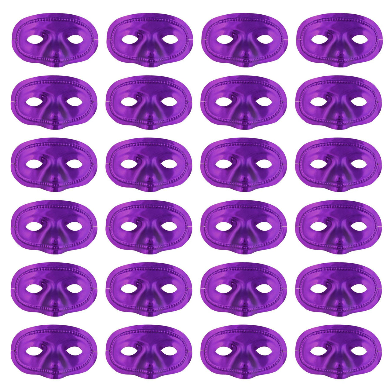 Mardi Gras Party Supplies - Metallic Half Mask - purple