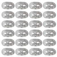 Mardi Gras Party Supplies - Metallic Half Mask - silver