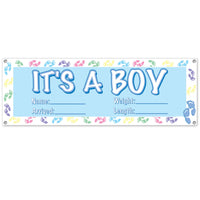 It's A Boy Sign Banner - Bulk 12 Pack