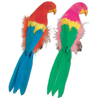 12 Inch- Luau Party Tropical Parrots, Asst colors - Bulk/6 Parrots