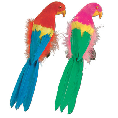 12 Inch- Luau Party Tropical Parrots, Asst colors - Bulk/6 Parrots