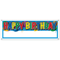 Happy Birthday Sign Banner - Bulk 12 Pack