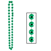 Jumbo Party Bead Necklaces - green - Bulk 12 Pack