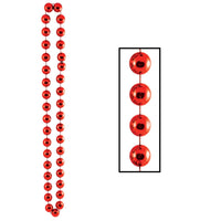 Jumbo Party Bead Necklaces - red - Bulk 12 Pack