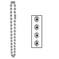 Jumbo Party Bead Necklaces - silver - Bulk 12 Pack