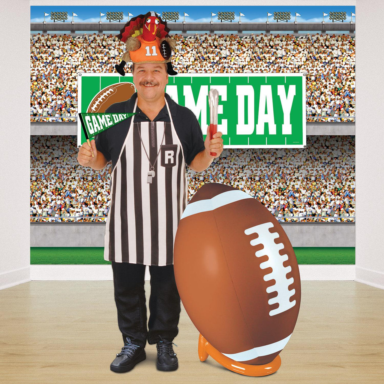 Bulk Football Party Inflatable Football & Tee Set by Beistle