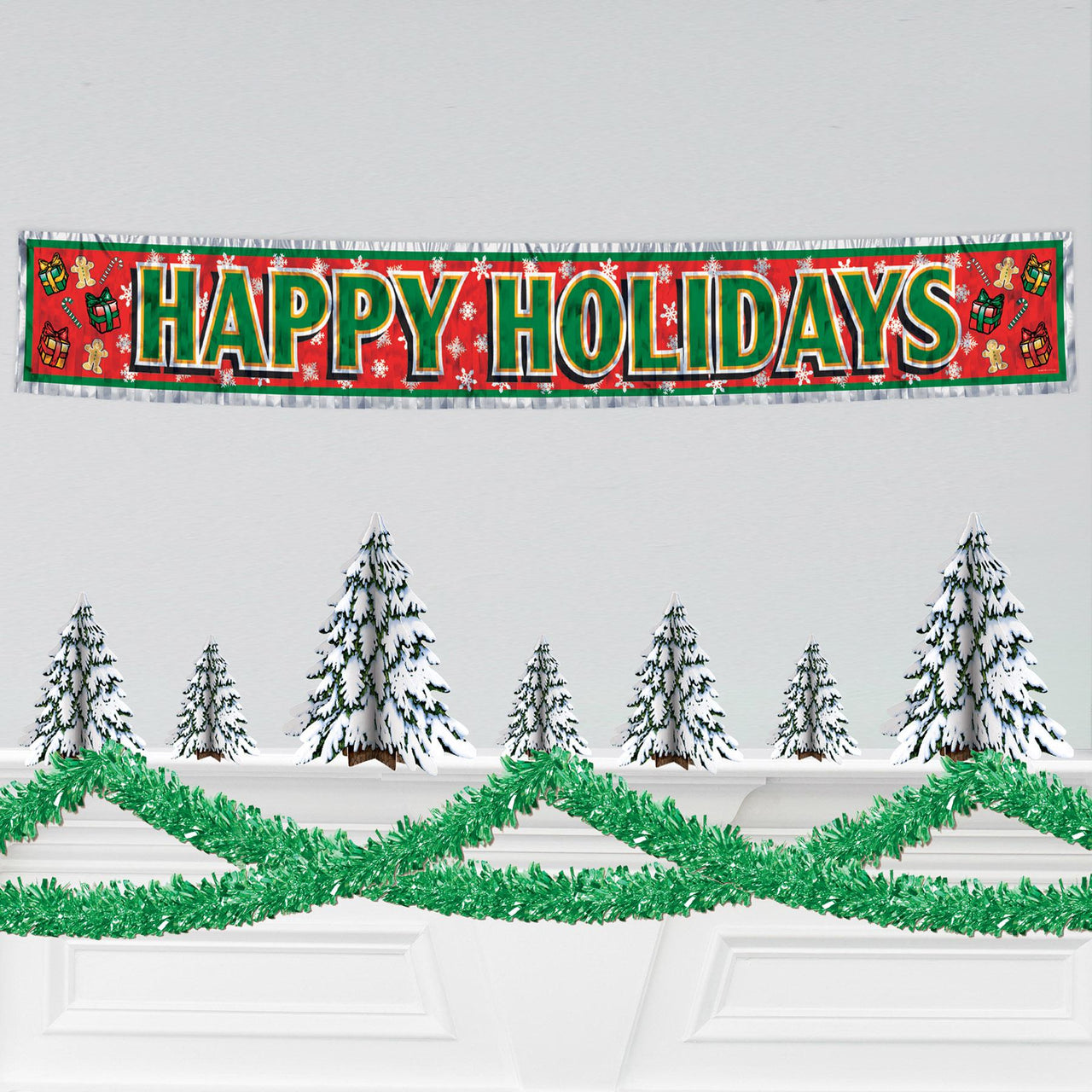 Fire Resistant Gleam 'N Fest Festooning Garland - green