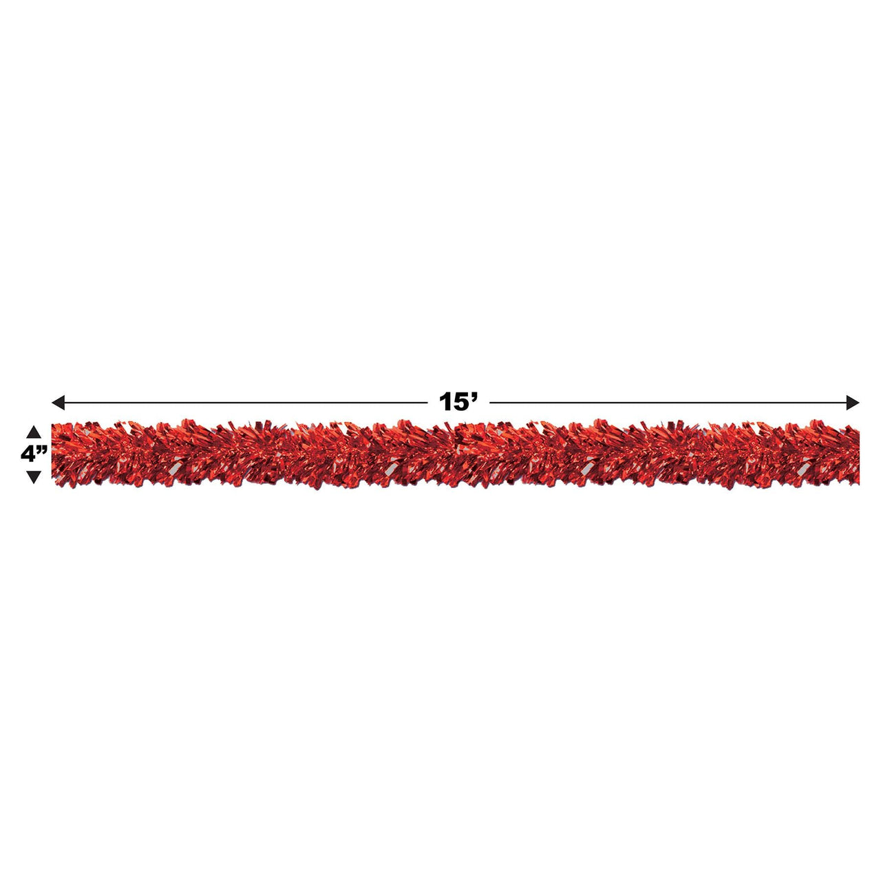 Fire Resistant Gleam 'N Fest Festooning Garland - red